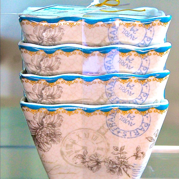 222 FIFTH PEMBERLEY BLUE APPETIZER BOWL PORCELAIN NEW - Picture 7 of 9